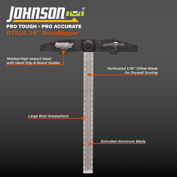 Johnson RTS24 RockRipper with Structo-Cast Head & Perforated Aluminum Blade, 24", Silver, 1 Blade Square
