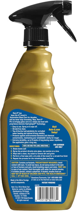 Rain-X 630178 Cerami-X Glass Cleaner + Water Repellent, Cleaning Effectively While Remaining Streak Free, Protecting Against Contaminants and Stains 16 Fl Oz (Pack of 1)