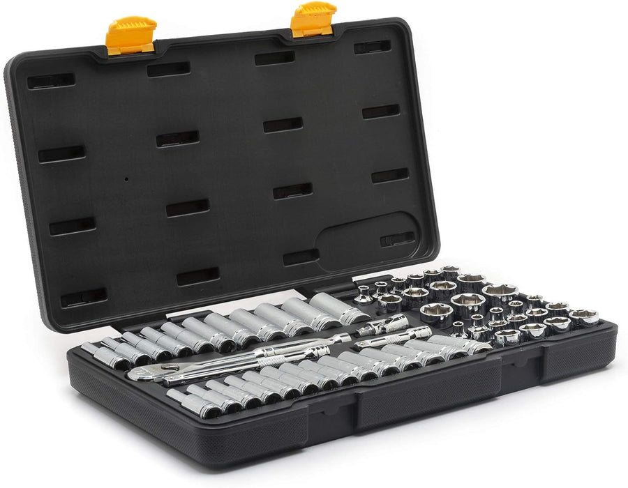 GEARWRENCH 56 Pc. 3/8" Drive 6 Pt. 120XP Mechanics Tool Set, Standard & Deep, SAE/Metric - 80550P