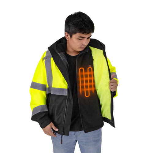 Radians (RHG-SJ13G-XL) Heated Apparel - Jackets, Hi-Vis Green, X-Large
