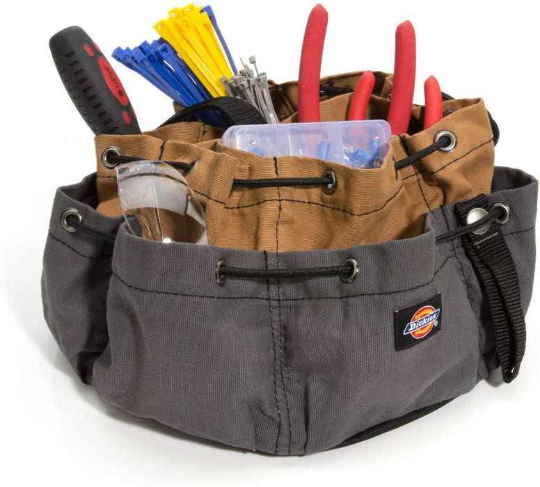 Dickies 57004 12-Pocket Drawstring Work/Tool Bag, Heavy-Duty Drawstrings for Quick-Closure, Snap-Secured Tape Strap, Durable Canvas Construction
