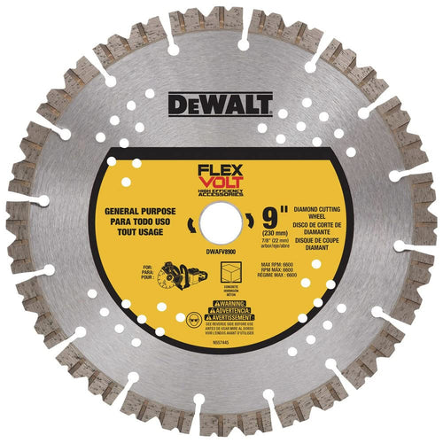 DEWALT 9" x 7/8" Flexvolt Masonry/Concrete Diamond Cutting Wheel - DWAFV8900