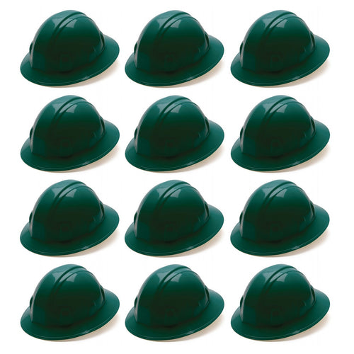 Pyramex Full Brim Hard Hat 4-Point Ratchet Suspension (12-Pack)