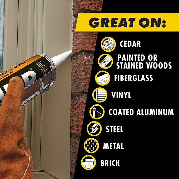 OSI 1642878 Quad White Window, Door, & Siding Sealant, Low VOC, 10 Oz (Pack of 12)
