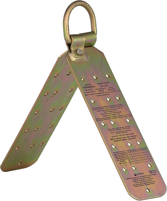 Guardian (00815) Rooftop Safety Kit - 50 ft Vertical Lifeline Assembly, Reusable Temper Anchor, Full Body Harness, Yellow Storage Bucket