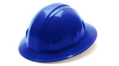 Pyramex HP26160 SL Series Full Brim Hard Hat, 6-Point Ratchet Suspension, Blue
