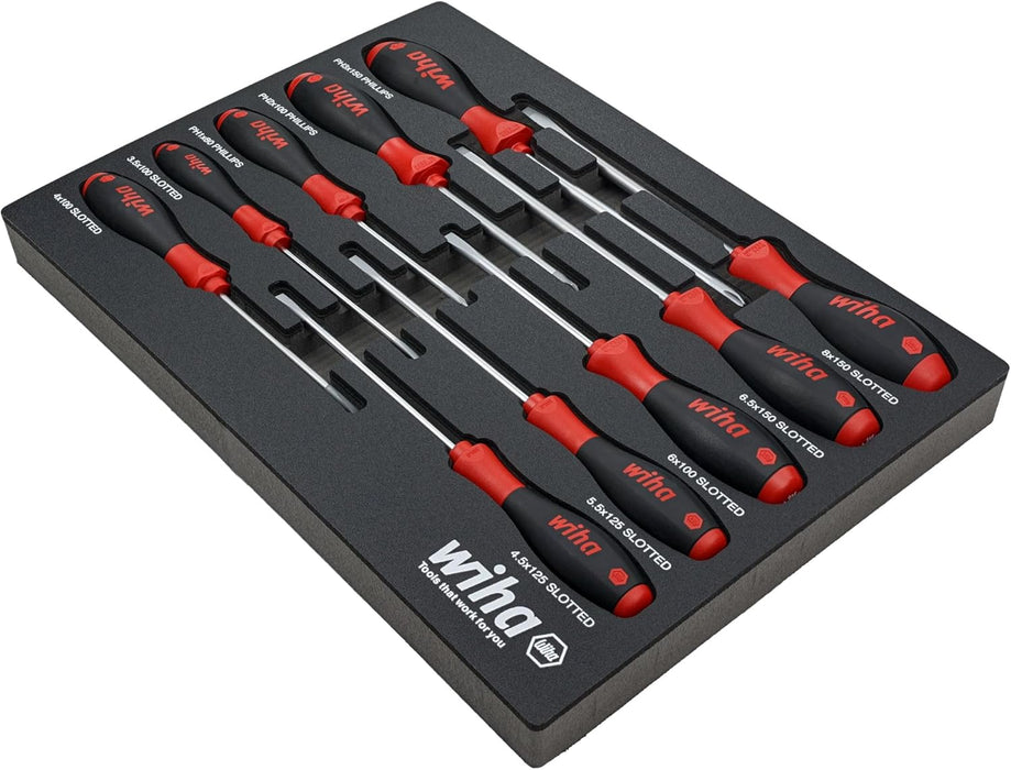Wiha 30280 10 Piece SoftFinish Cushion Grip Screwdriver Tray Set