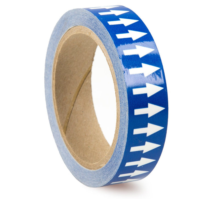 Accuform RAW252BUWT Adhesive Vinyl Directional Flow Arrow Tape, 1" Width x 54' Length x 0.006" Thickness