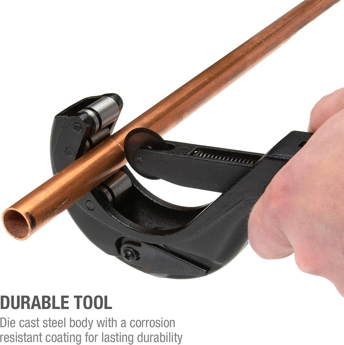Steelman 42568 Metal Pipe and Tube Feed Cutter, Cuts 2-1/2-inch Tube Including Copper, Brass, Aluminum, ABS, and PVC, Die Cast Steel Body, Hardened Steel Blades