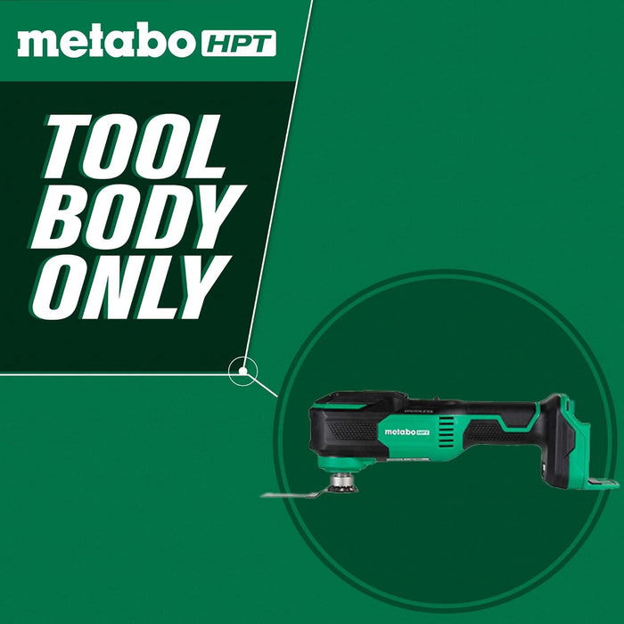 Metabo HPT 18V MultiVolt Cordless Oscillating Multi-Tool, Low Vibration Design, Universal Tool Design, 6 Speed Settings, User Vibration Protection, Starlock, Tool Body Only, CV18DAQ4