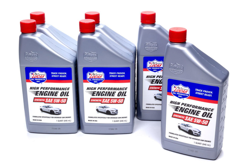 Lucas Oil 10101 Synthetic SAE 5w50 Oil Case, 1 Quart (Pack of 6)