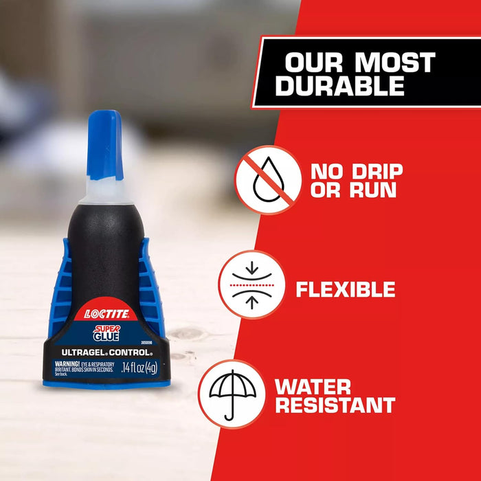 Loctite Super Glue Ultra Gel Control, Clear, 0.14 fl oz Bottle (Pack of 6)