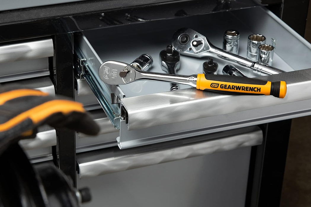 GEARWRENCH 81208T 3/8" Drive 90 Tooth Cushion Grip Teardrop Ratchet