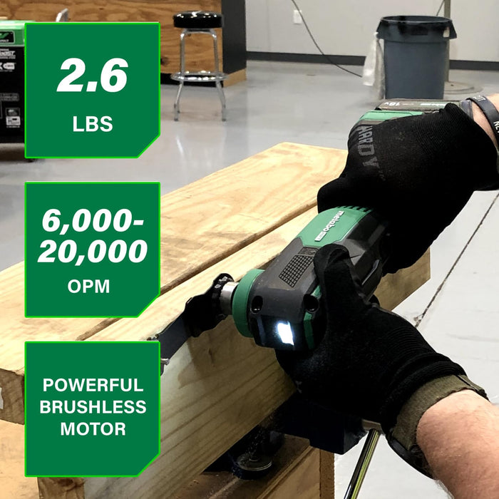 Metabo HPT 18V MultiVolt Cordless Oscillating Multi-Tool, Low Vibration Design, Universal Tool Design, 6 Speed Settings, User Vibration Protection, Starlock, Tool Body Only, CV18DAQ4
