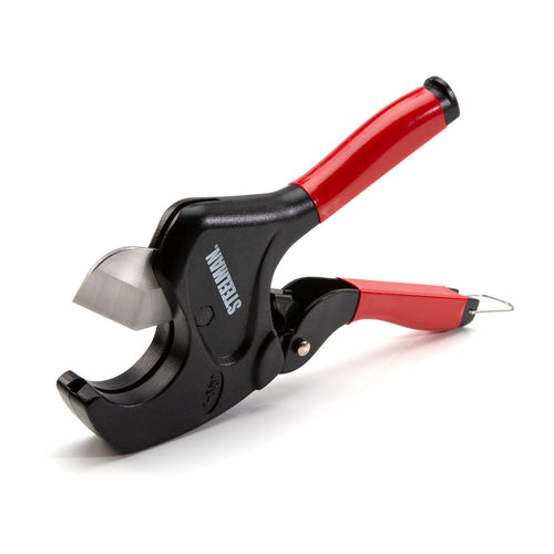 Steelman 42566 PVC Pipe Cutter Tool, Cuts 1-5/8-inch Plastic Tube, Ratcheting, Stainless Steel Blade