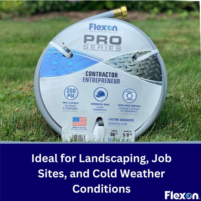 Flexon CG58100 Contractor Grade Garden Hose, 5/8-Inch X 100-Foot