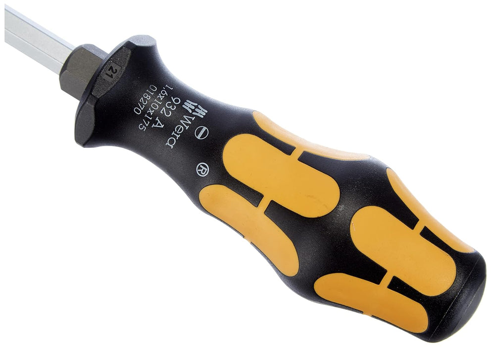 Wera 05018270001 Kraftform Plus 932 A Slotted Screwdriver, 10mm Head, 7" Blade Length, Multicolor