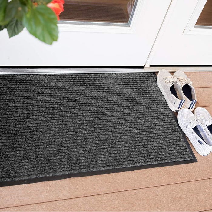 Notrax 109 Brush Step Carpeted Indoor/Outdoor Entrance Mat for Home or Office, 3' X 6', Absorbent Slip Resistant Heavy Duty Entry Mat, Charcoal, 109S0036CH