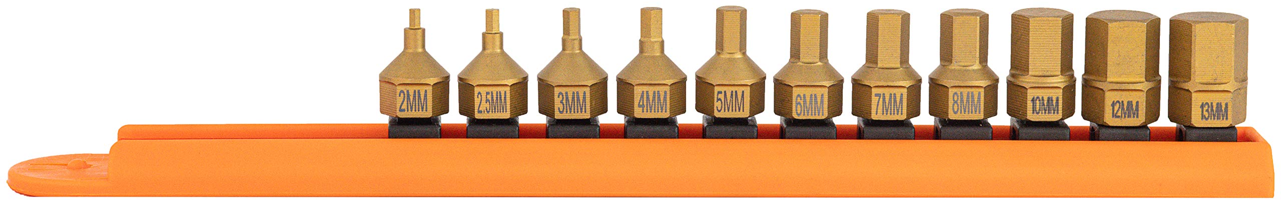 Mayhew Tools 16005 Low-Profile Dual Drive Set, 11-Piece Metric Hex, Titanium-Coated