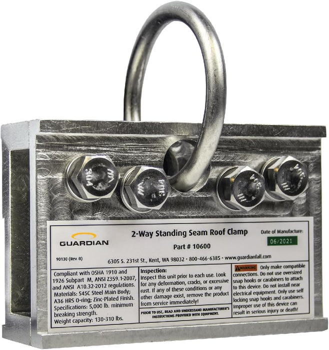 Guardian Fall Protection (10600) Standing Seam Roof Clamp