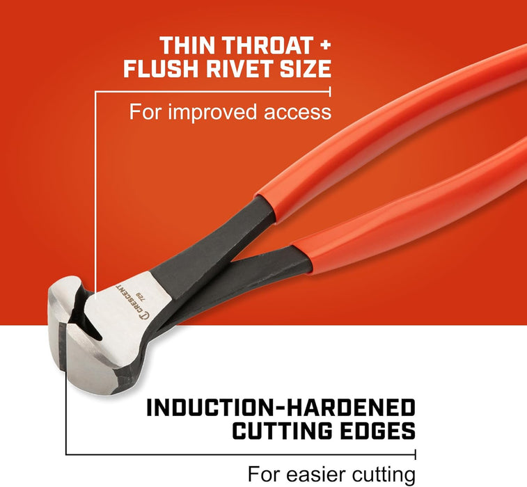 Crescent 729CVN 9-1/4" Dipped Handle End Cutting Nipper Pliers