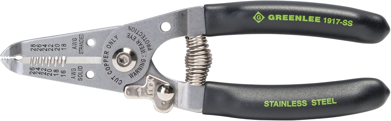 Greenlee 1917-SS Stainless Wire Stripper and Cutter, 16-26AWG, 6-Inches