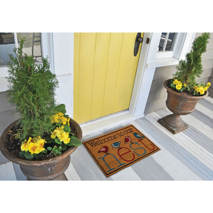 NoTrax, Welcome Nest, Vinyl-Backed Natural Coir Doormat, Entry Mat for Indoor or Outdoor Use, 18"x30", C12 (C12S1830NW)