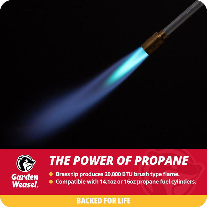 Garden Weasel WeedTorch | Weed Burner with Integrated Lighter | Propane Fire Starter, Torch for Weeds