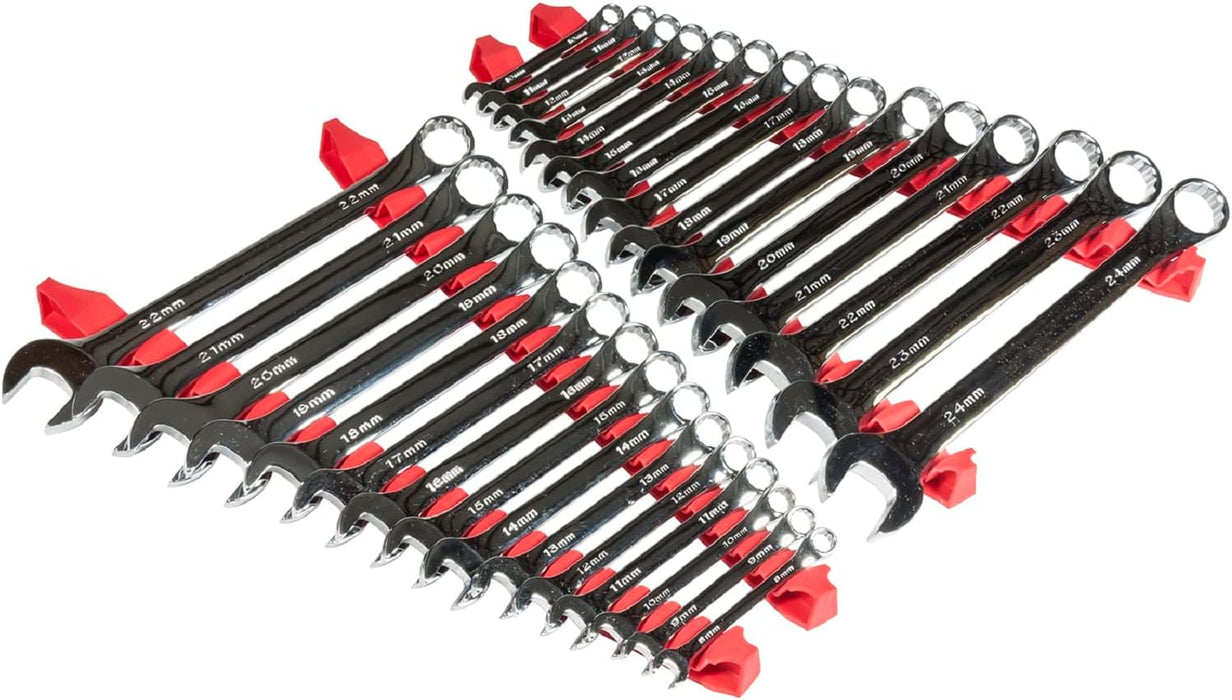 Ernst Manufacturing 6050 No-Slip Low-Profile Wrench Rail Set, 30 Tool, Red