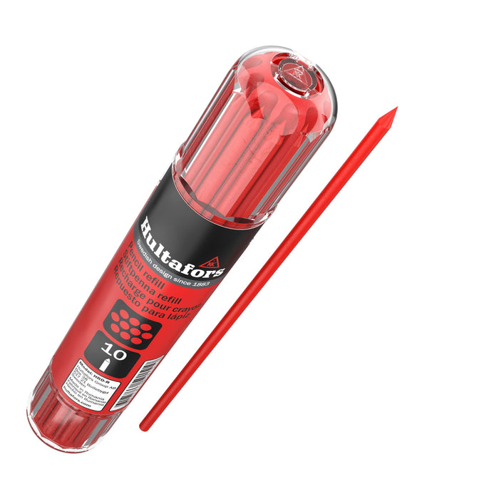 Hultafors Tools 650150 Dry Marker Refills HRD, Heavy Duty, Multi-Purpose, Red, 10 Leads