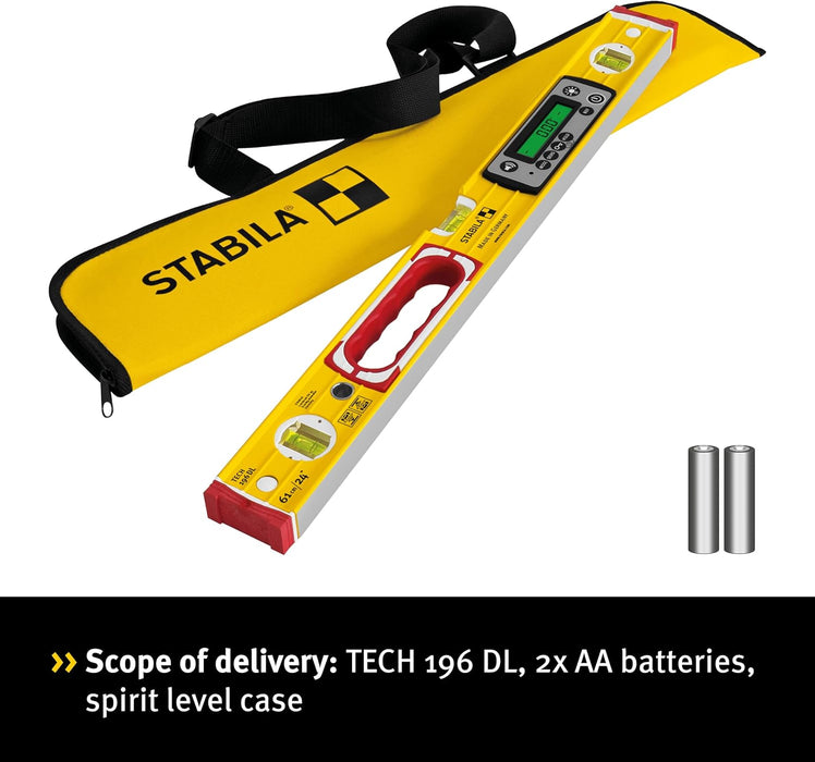STABILA Tech 196 DL Digital Spirit Level, 61 cm without Magnet