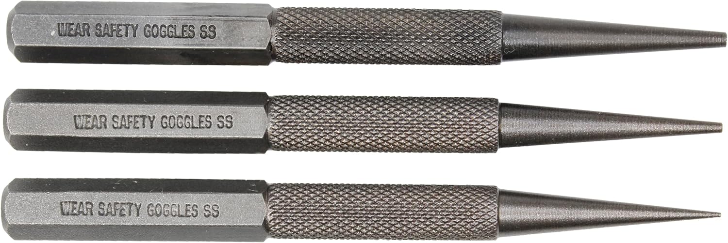 Mayhew Tools 47502 1-2-3/32-Inch Carded Nail Set, 3-Piece