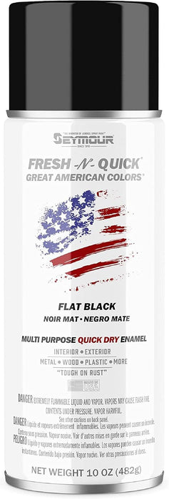 Seymour Paint 11-10 Fresh-N-Quick Multi-Purpose Spray Enamel, Flat Black