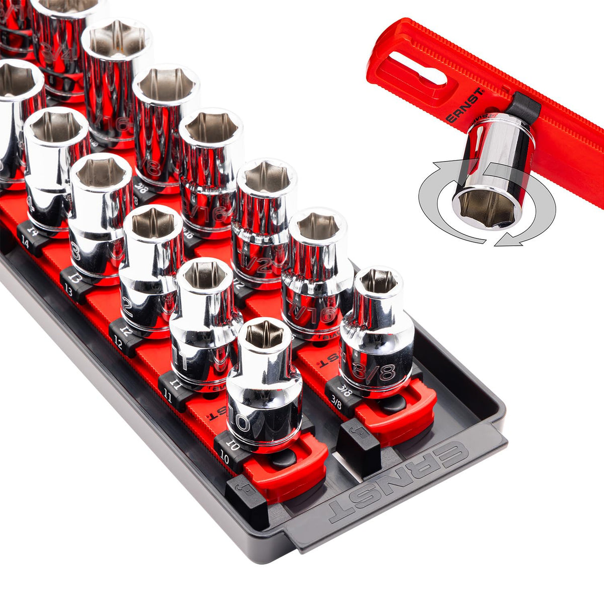 Pocket Rack Socket Ernst Manufacturing Socket Organizer Rails - Socket Boss 2-Rail 1/2-In ...