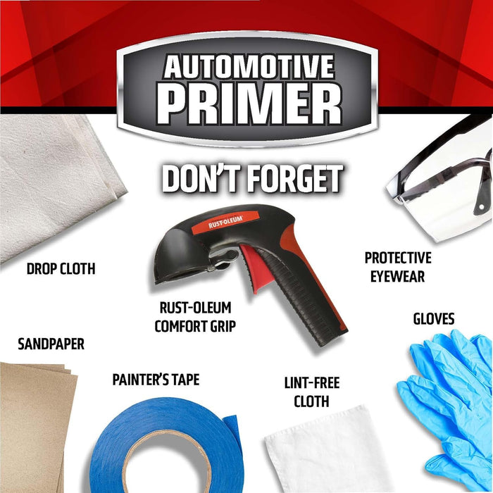 Rust-Oleum 249418 Automotive Sandable Primer Spray, 12 oz, Black (Pack of 6)