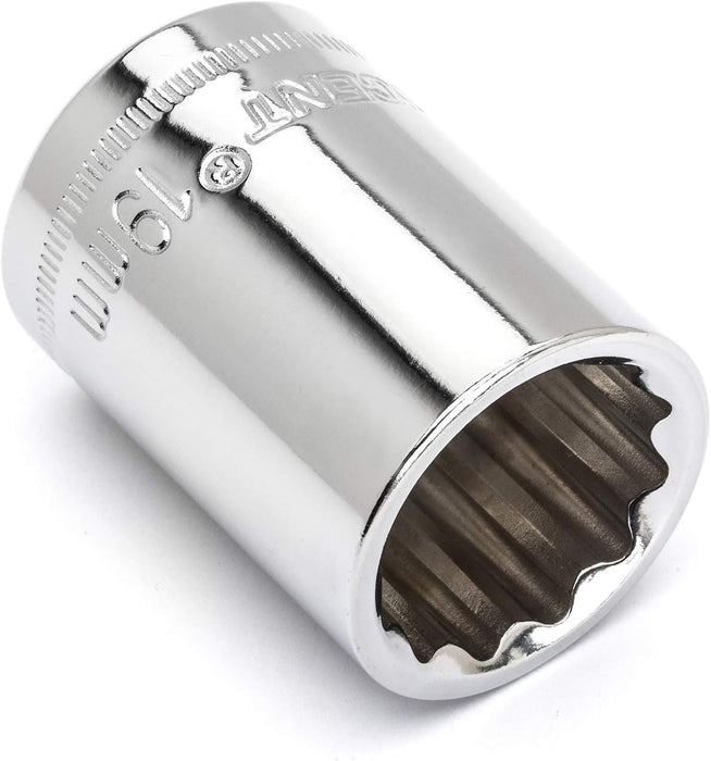 Crescent CDS79N 1/2" Drive 12 Point Standard Metric Socket 19mm (Pack of 1)