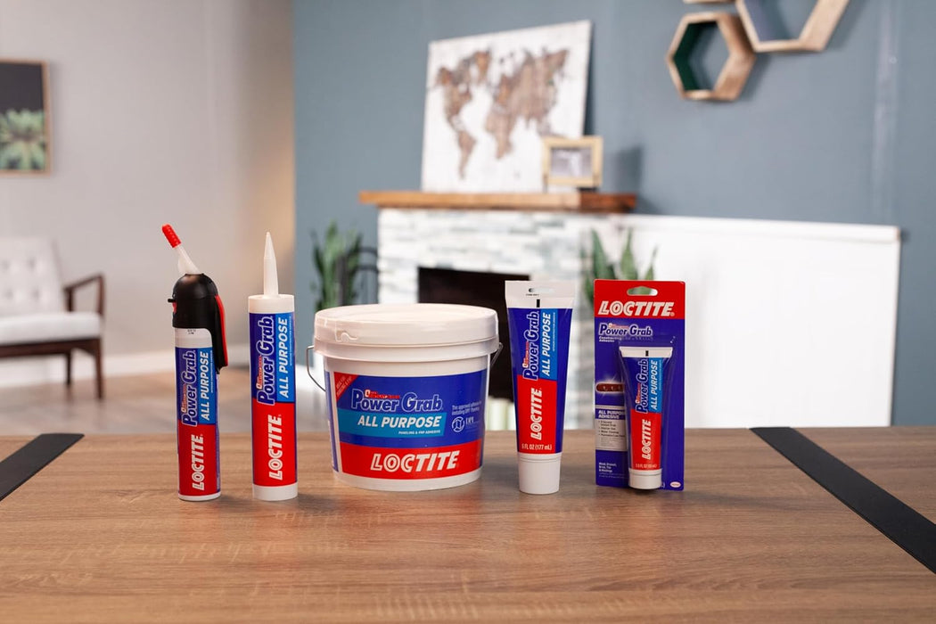 Loctite Power Grab Express All Purpose Construction Adhesive, 3 fl oz Squeeze Tube - Versatile Construction Glue for Cement, Tile, Wall & More (Pack of 6)