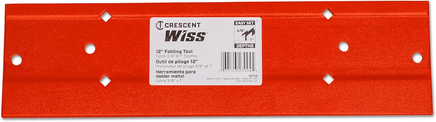 Crescent Wiss Folding Tool - Sheet Metal Bending Tool - Made from 16 Gauge Steel - Hand Tool for HVAC Applications - WF12-12", Red