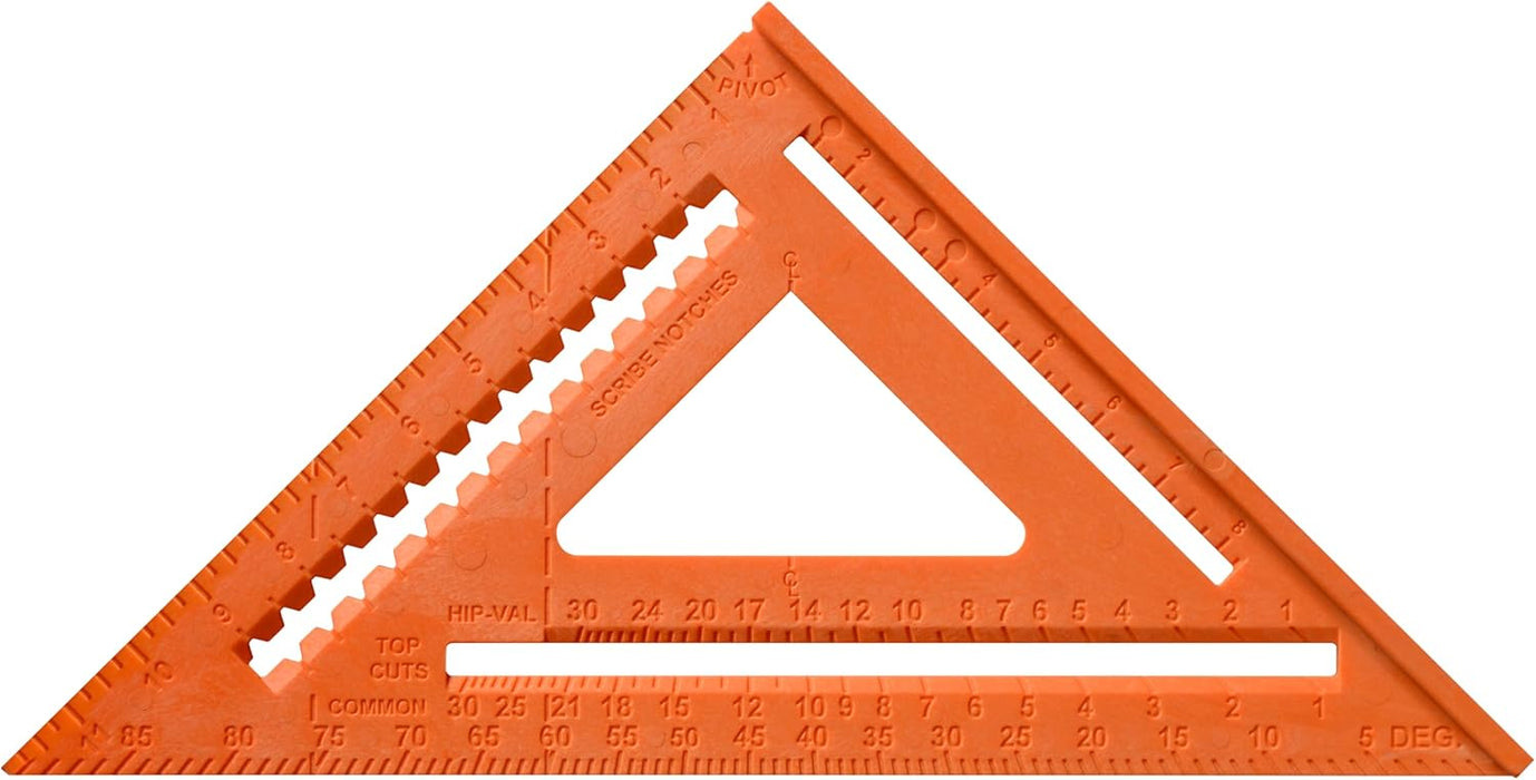 Johnson Level & Tool RAS-170B-ORA Structo-Cast Rafter Square, 12", Orange