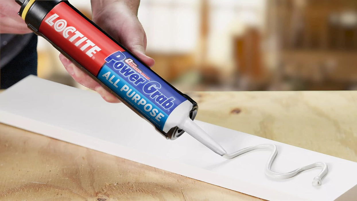 Loctite Power Grab Express All Purpose Construction Adhesive, 9 fl oz Cartridge, Versatile Construction Glue for Cement, Tile, Wall & More (Pack of 12)