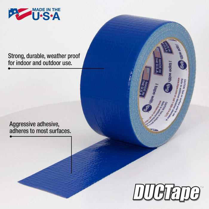 IPG JobSite DUCTape, Colored Duct Tape, 1.88" x 60 yd, Blue (Single Roll)