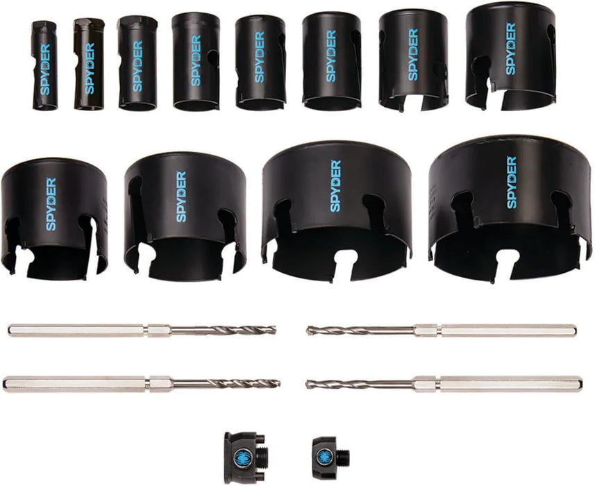 Spyder Tungsten Carbide Tipped Rapid Core Eject Maintenance Hole Saw Kit, 18-Piece