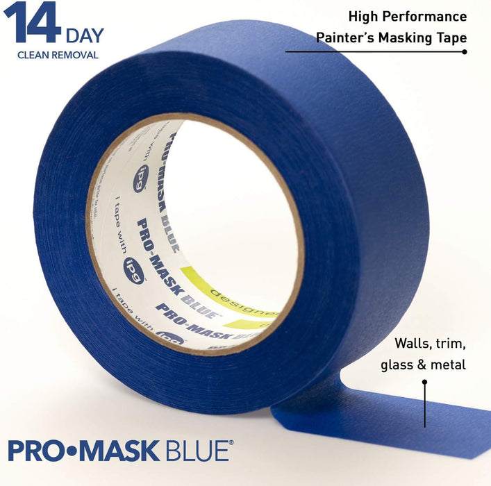IPG ProMask Blue, 14-Day Painter's Tape, 1.88" x 60 yd, Blue, (Single Roll)