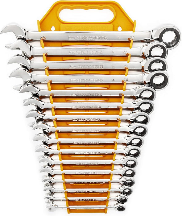 GEARWRENCH 16-Piece 72-Tooth 12 Point Ratcheting Combination Metric Wrench Set