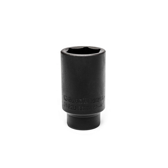 GEARWRENCH (3162D) 1/2" Drive Deep Axle Nut Socket GM 36mm, 6 Point, Black