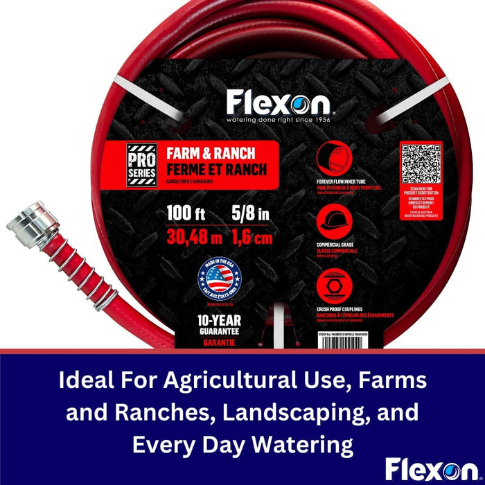 Flexon FA34100CN 3/4" x 100ft Farm & Ranch Garden Hose