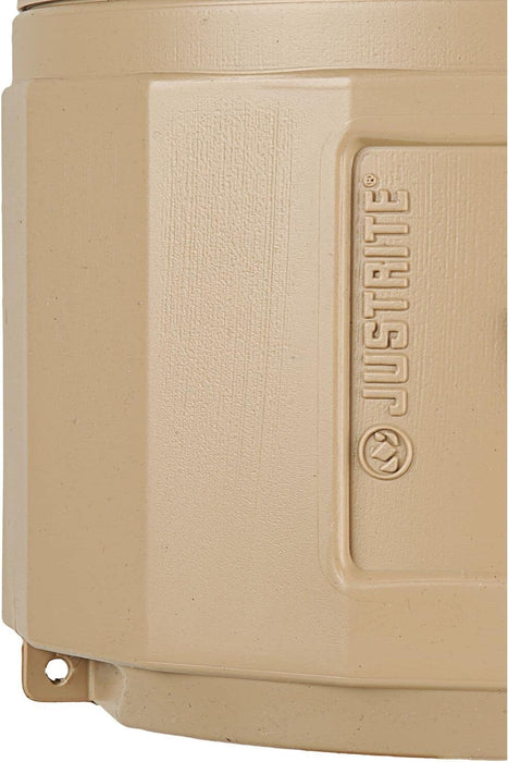 Justrite (26800B) Original Smoker’s Cease-Fire Outdoor Ashtray, Polyethylene Standing Ashtray with Steel Bucket, 4 Gallon, Adobe Beige