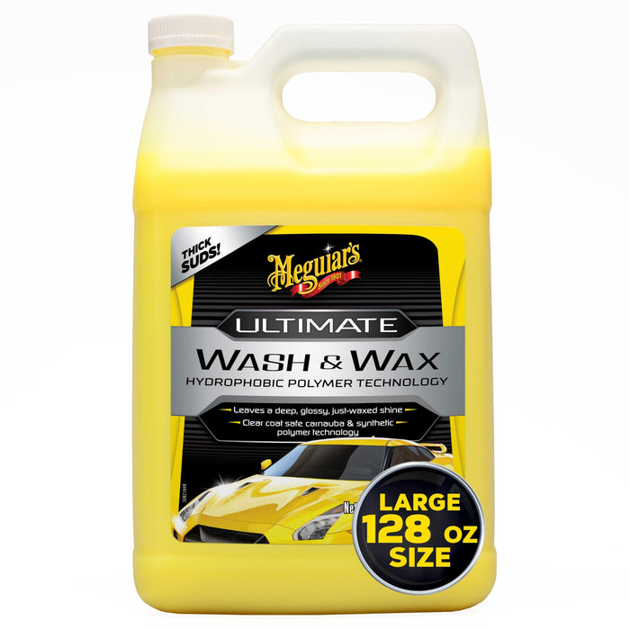 Meguiar's G17701 Ultimate Wash and Wax, Car Wash and Wax Cleans and Shines in One Step, 1 Gallon