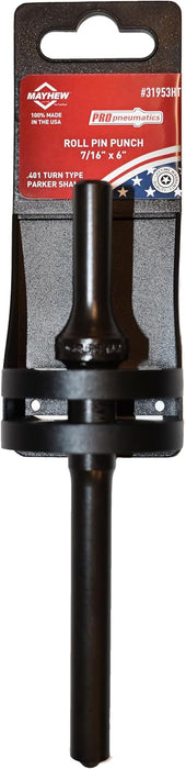 Mayhew Tools 31953HT Pneumatic Roll Pin Punch, 7/16" x 6" Hang Tag, Black Oxide Finish