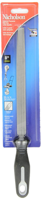 Crescent Nicholson 21694HNN 8" Mill Single Cut Bastard File with Ergonomic Handle